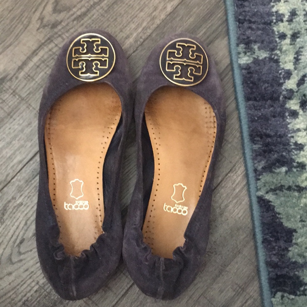 Tory Burch blue suede flats